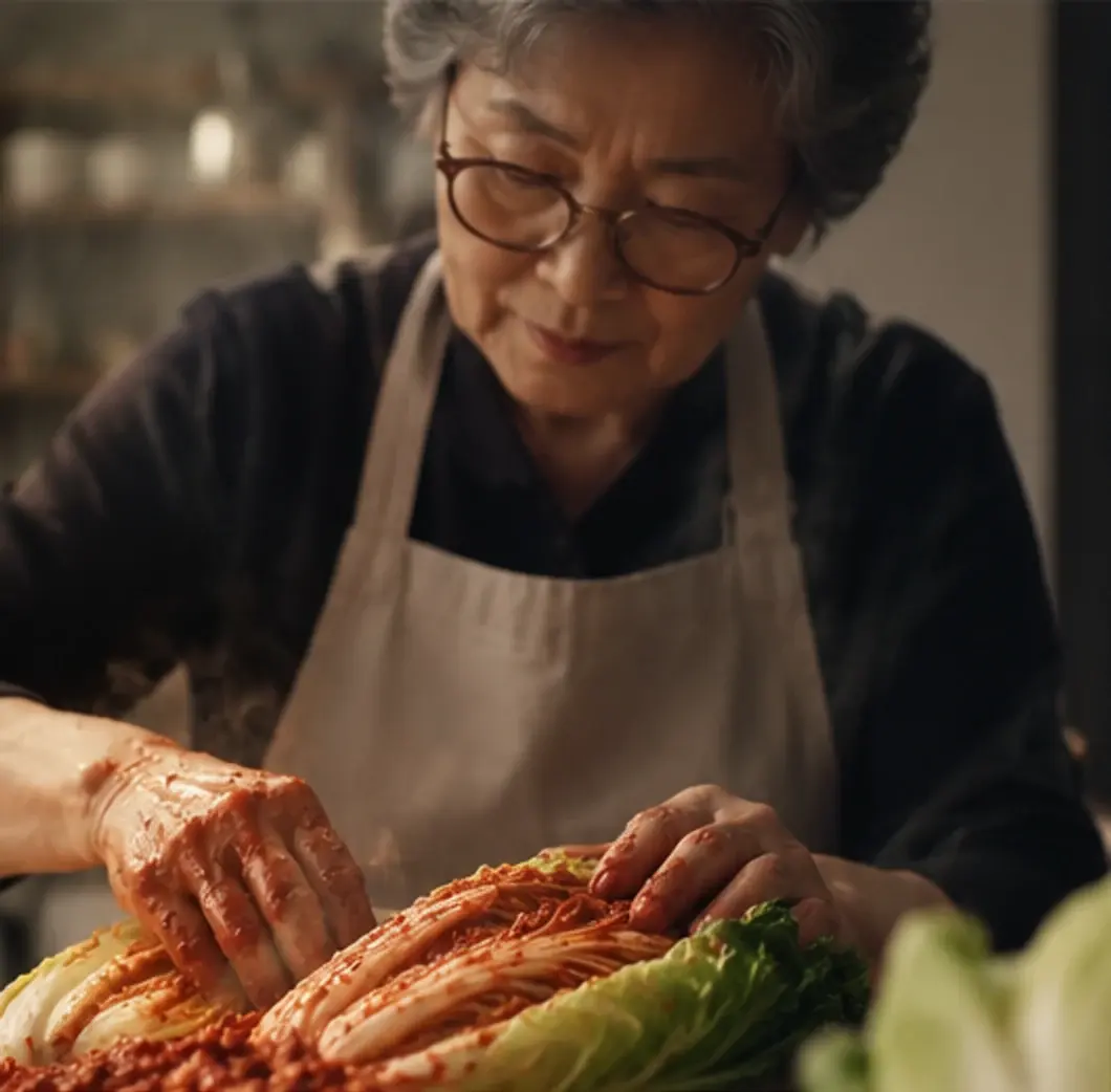 Halmoni bereitet Kimchi zu